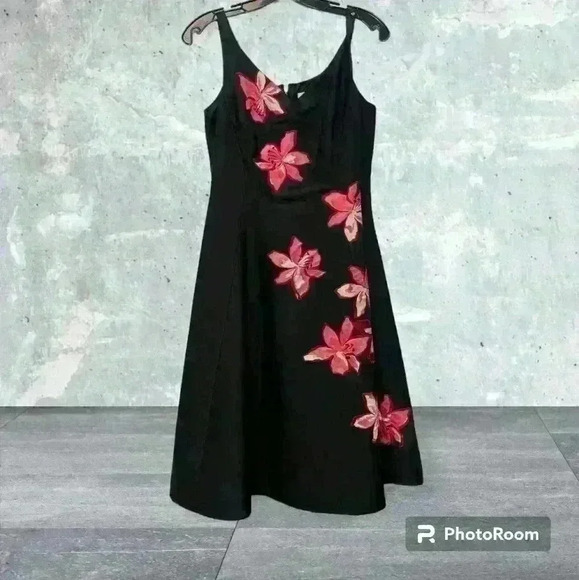 NWOT Kate Spade new without tag Black Tiger Lily Applique Fit & Flare Dress sz 4 - Picture 5 of 15